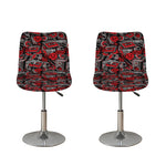Grunge Graffiti Pattern Print Bar Stool Covers