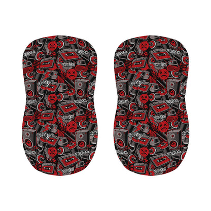 Grunge Graffiti Pattern Print Bar Stool Covers