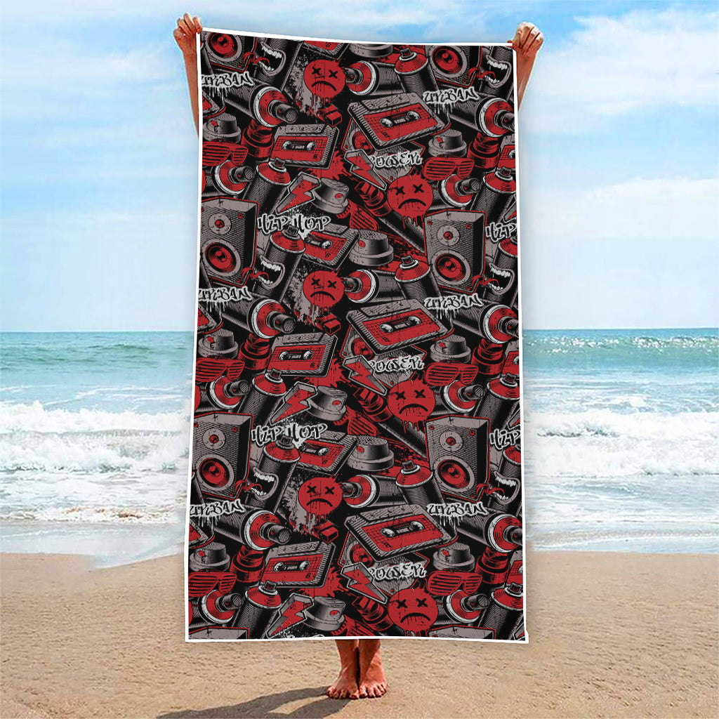 Grunge Graffiti Pattern Print Beach Towel