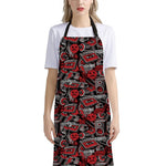 Grunge Graffiti Pattern Print Bib Apron With Pocket