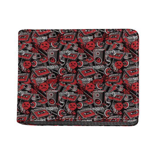 Grunge Graffiti Pattern Print Bifold Wallet