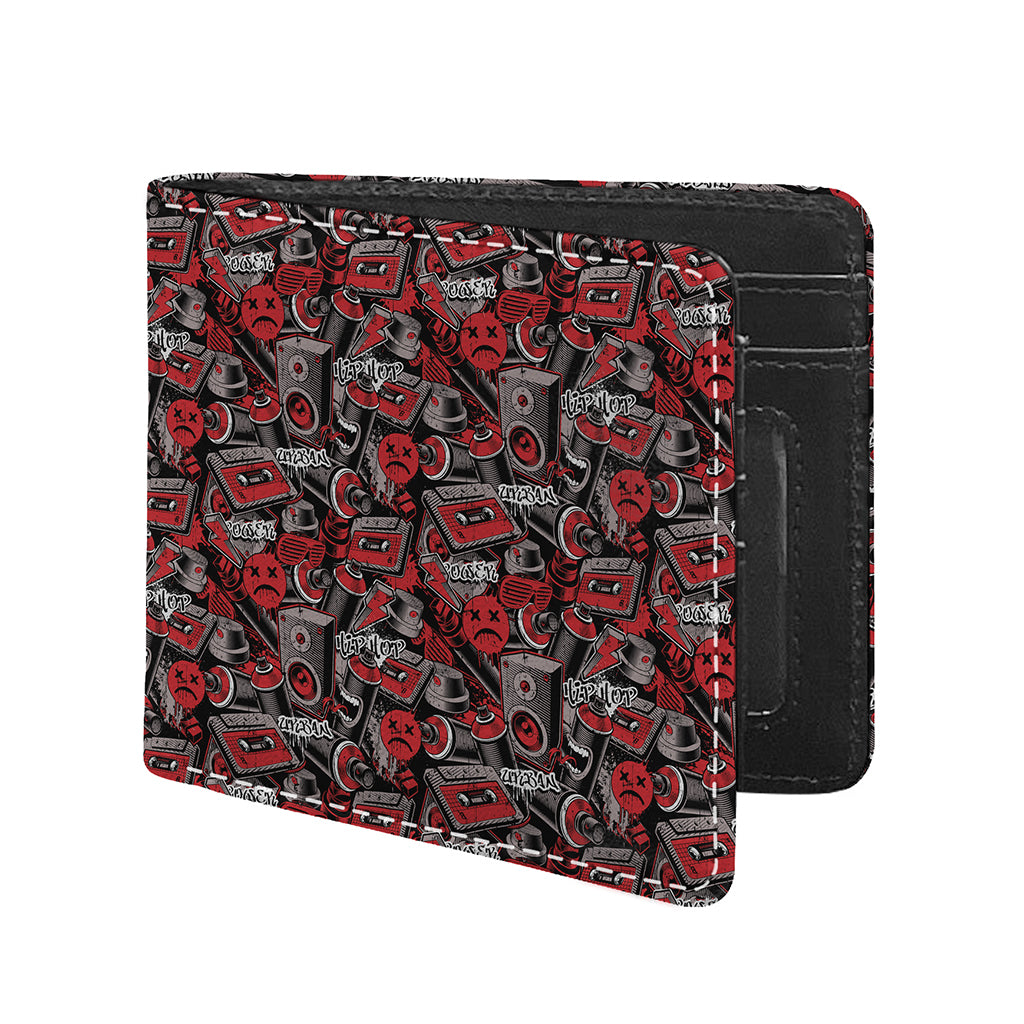 Grunge Graffiti Pattern Print Bifold Wallet