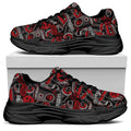 Grunge Graffiti Pattern Print Black Chunky Shoes