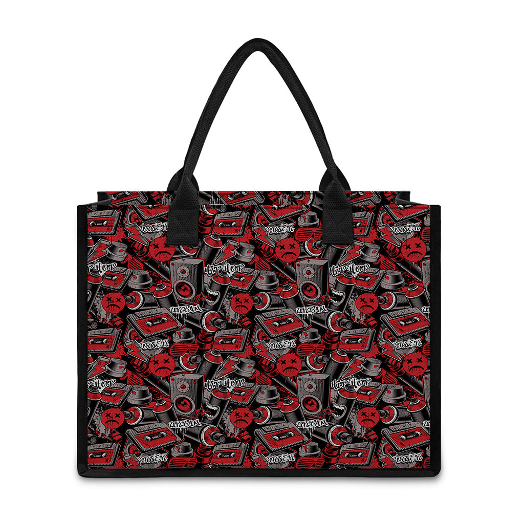 Grunge Graffiti Pattern Print Canvas Tote Bag