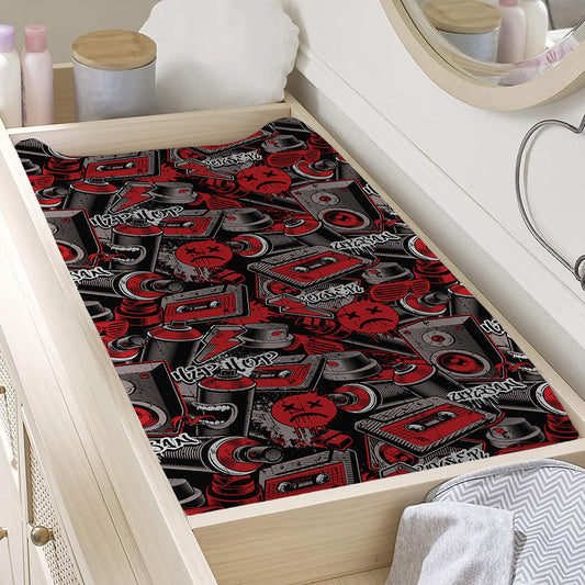 Grunge Graffiti Pattern Print Changing Pad Cover