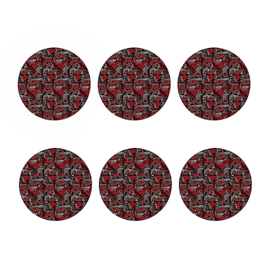 Grunge Graffiti Pattern Print Coaster Set