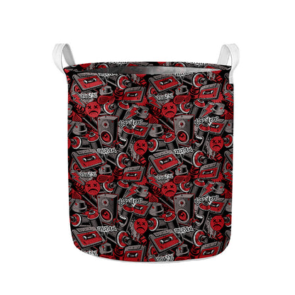 Grunge Graffiti Pattern Print Collapsible Laundry Basket