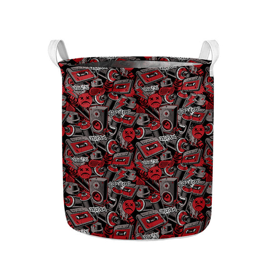 Grunge Graffiti Pattern Print Collapsible Laundry Basket