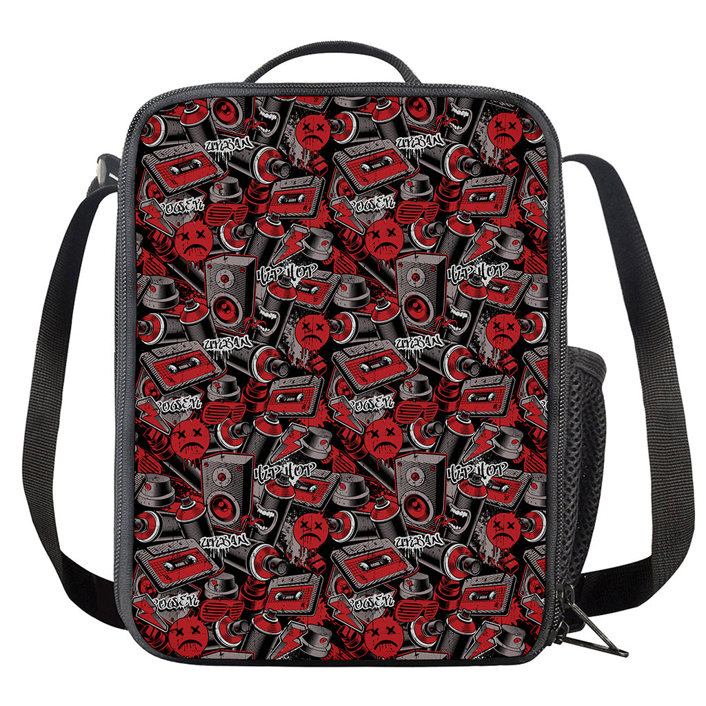 Grunge Graffiti Pattern Print Crossbody Lunch Bag