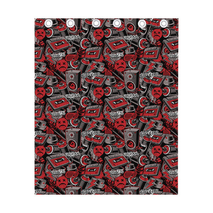 Grunge Graffiti Pattern Print Curtain