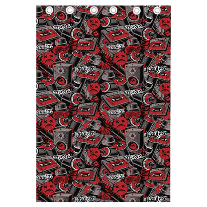 Grunge Graffiti Pattern Print Curtain