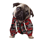 Grunge Graffiti Pattern Print Dog Zip Up Hoodie