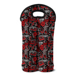 Grunge Graffiti Pattern Print Double Neoprene Wine Tote