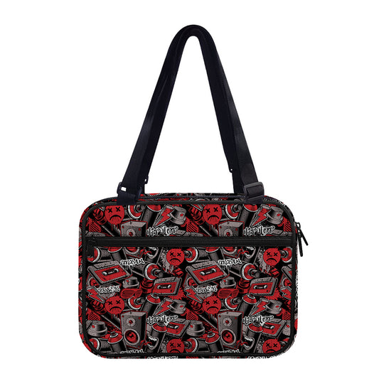 Grunge Graffiti Pattern Print Double Strap Bible Bag