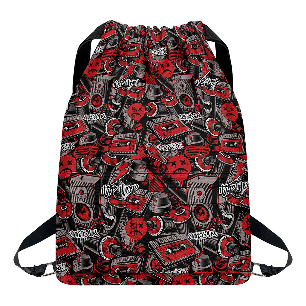 Grunge Graffiti Pattern Print Drawstring Backpack