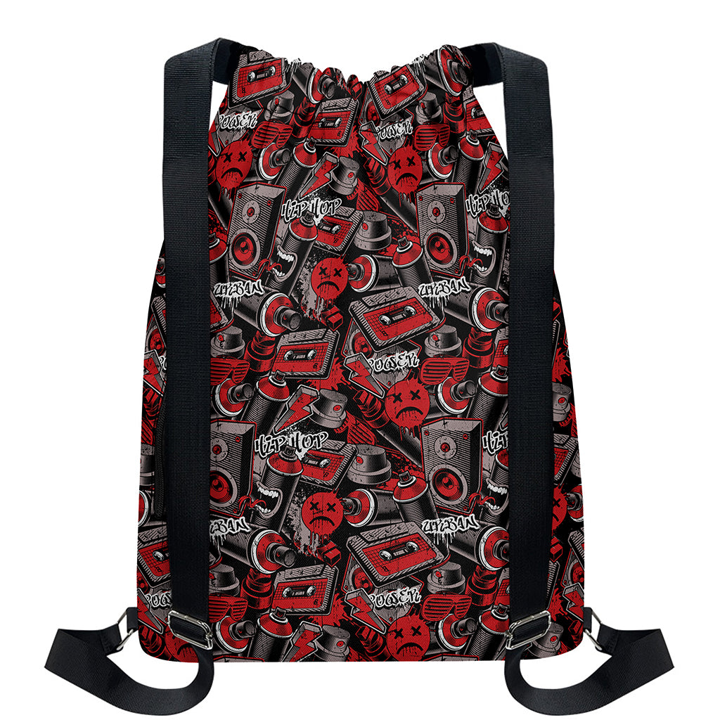 Grunge Graffiti Pattern Print Drawstring Backpack