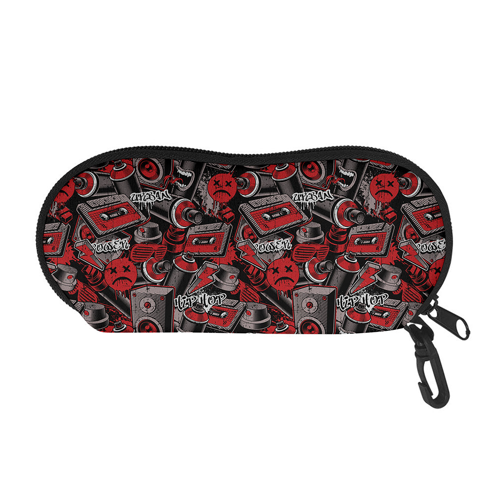 Grunge Graffiti Pattern Print Glasses Case