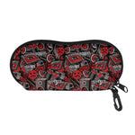 Grunge Graffiti Pattern Print Glasses Case