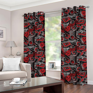 Grunge Graffiti Pattern Print Grommet Curtains