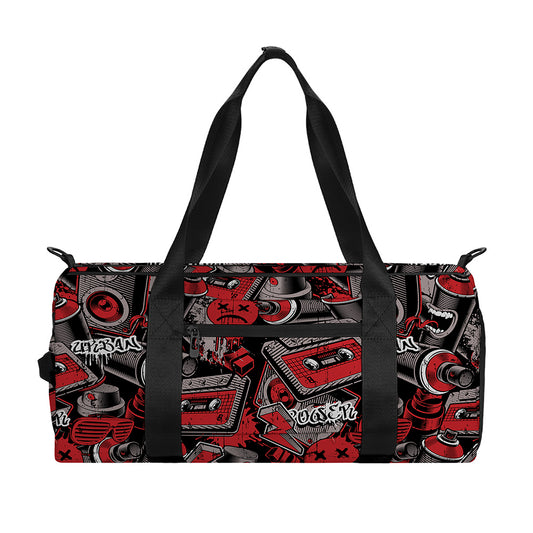 Grunge Graffiti Pattern Print Gym Bag