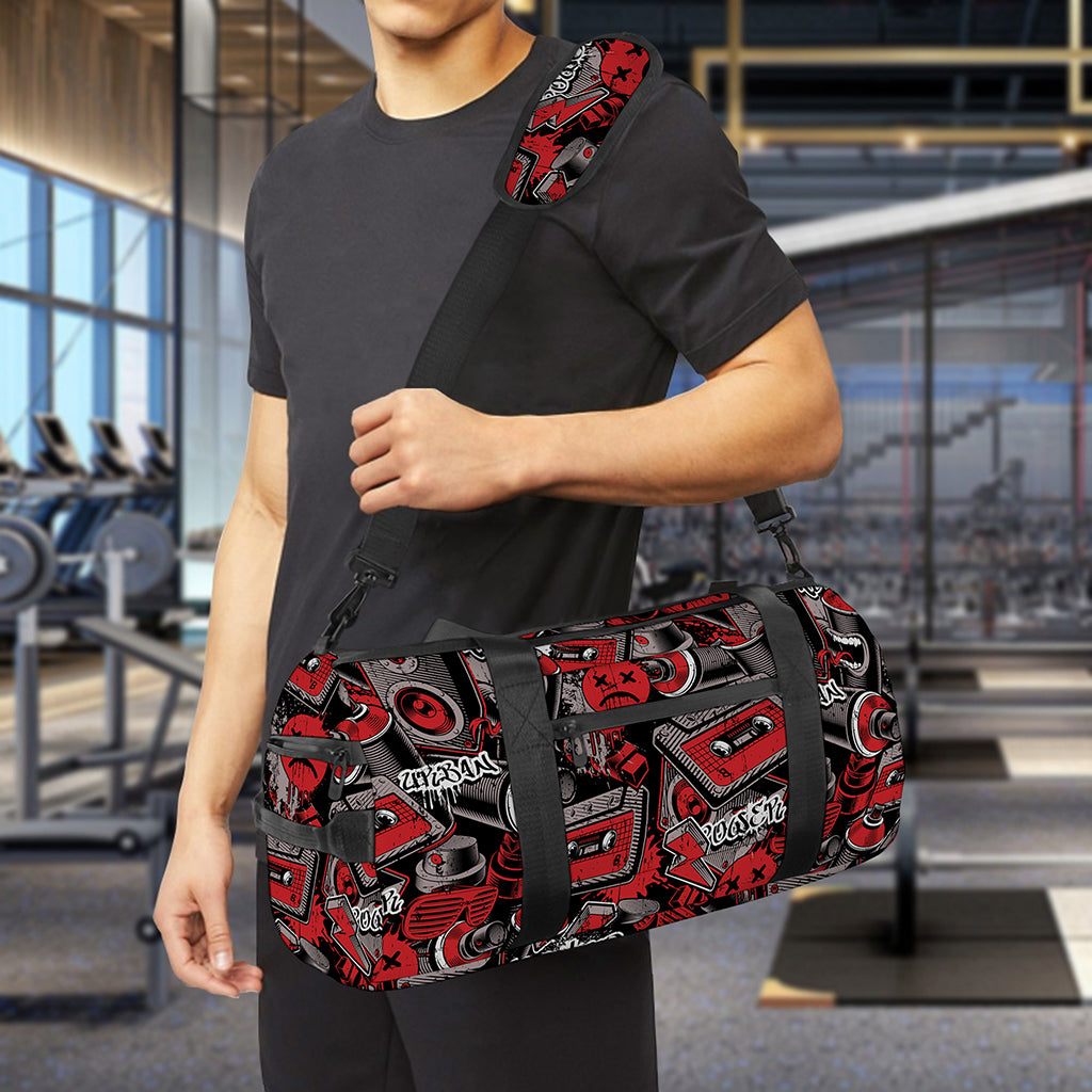 Grunge Graffiti Pattern Print Gym Bag