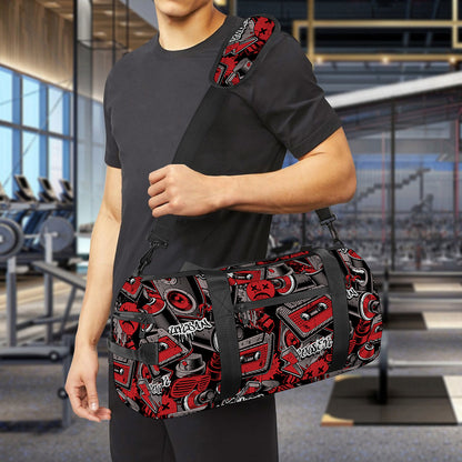 Grunge Graffiti Pattern Print Gym Bag
