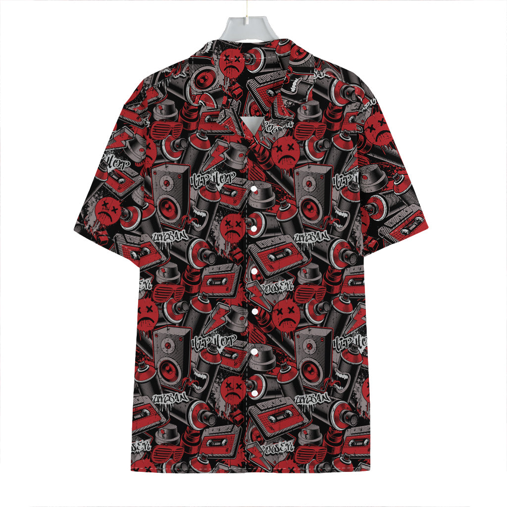 Grunge Graffiti Pattern Print Hawaiian Shirt
