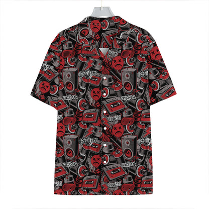 Grunge Graffiti Pattern Print Hawaiian Shirt