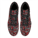 Grunge Graffiti Pattern Print High Top Leather Sneakers
