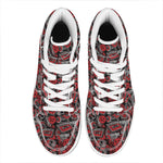 Grunge Graffiti Pattern Print High Top Leather Sneakers