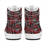 Grunge Graffiti Pattern Print High Top Leather Sneakers