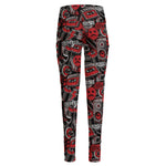 Grunge Graffiti Pattern Print High-Waisted Pocket Leggings