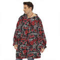 Grunge Graffiti Pattern Print Hoodie Blanket