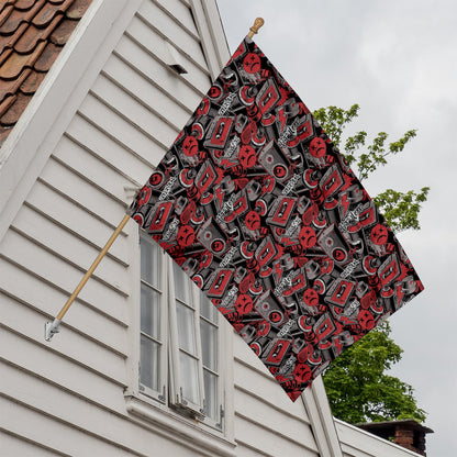 Grunge Graffiti Pattern Print House Flag