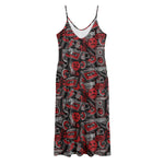 Grunge Graffiti Pattern Print Jersey Midi Cami Dress