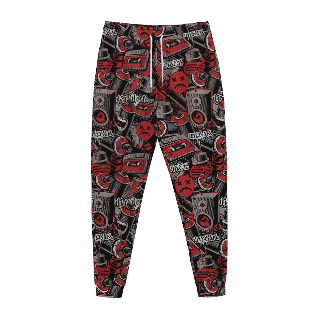 Grunge Graffiti Pattern Print Jogger Pants