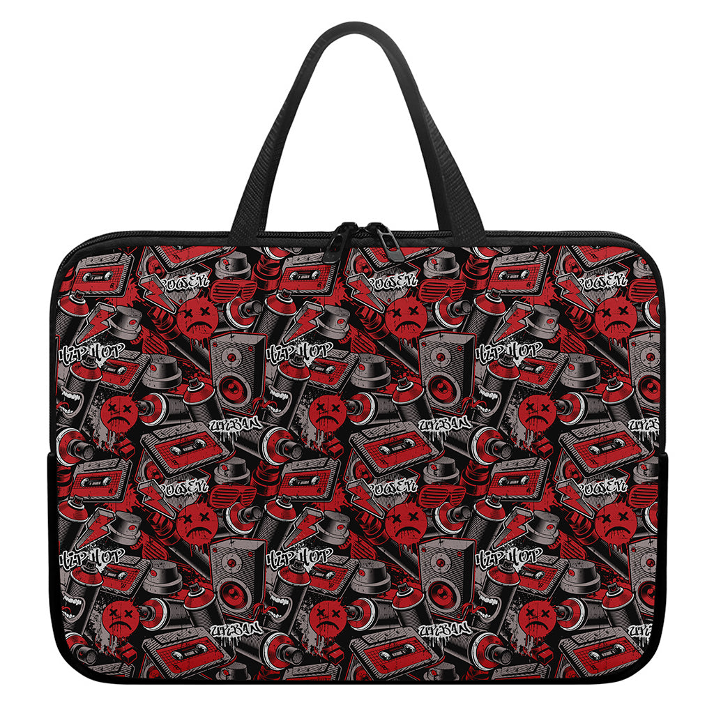 Grunge Graffiti Pattern Print Laptop Sleeve With Handle