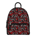 Grunge Graffiti Pattern Print Leather Backpack