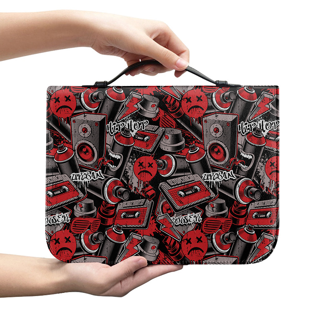 Grunge Graffiti Pattern Print Leather Bible Cover