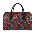 Grunge Graffiti Pattern Print Leather Duffel Bag