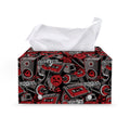 Grunge Graffiti Pattern Print Leather Tissue Box Cover