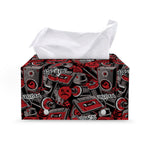 Grunge Graffiti Pattern Print Leather Tissue Box Cover