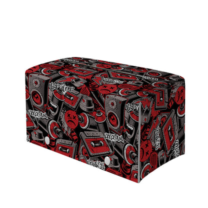 Grunge Graffiti Pattern Print Leather Tissue Box Cover