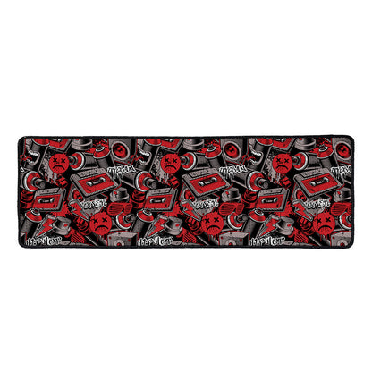 Grunge Graffiti Pattern Print Long Kitchen Mat