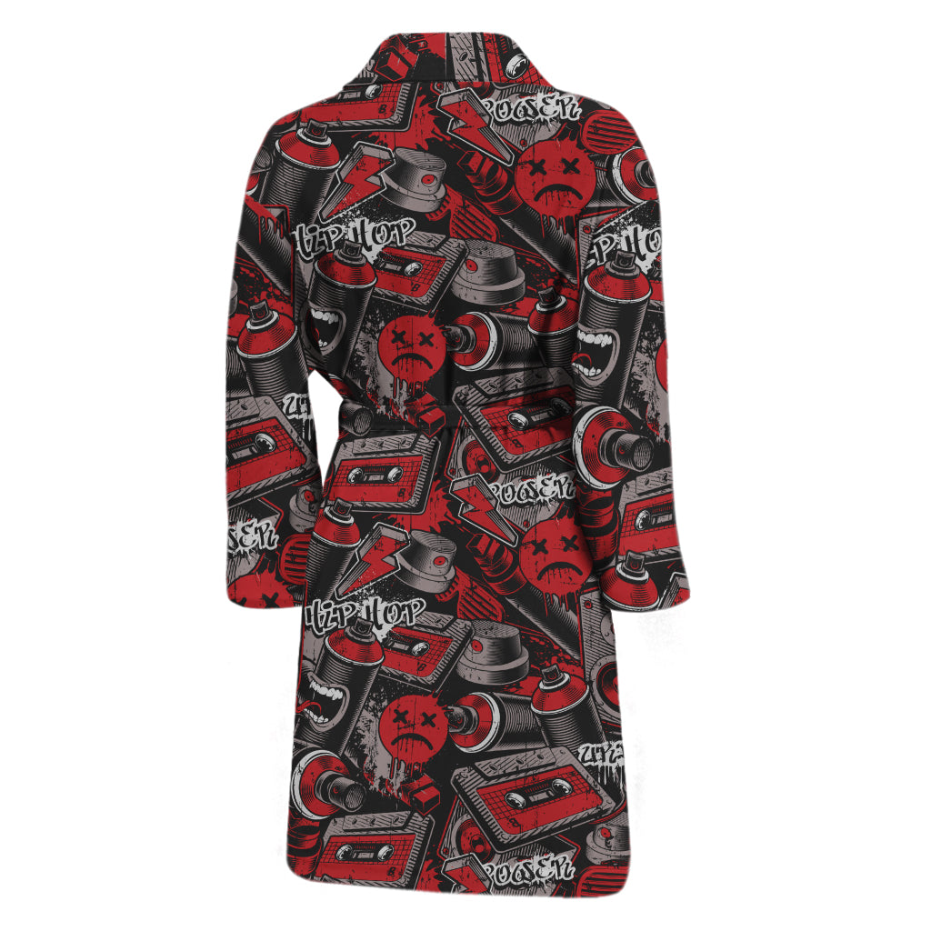 Grunge Graffiti Pattern Print Men's Bathrobe