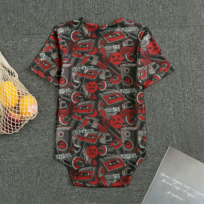 Grunge Graffiti Pattern Print Men's Bodysuit