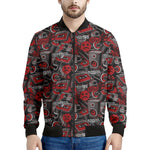 Grunge Graffiti Pattern Print Men's Bomber Jacket