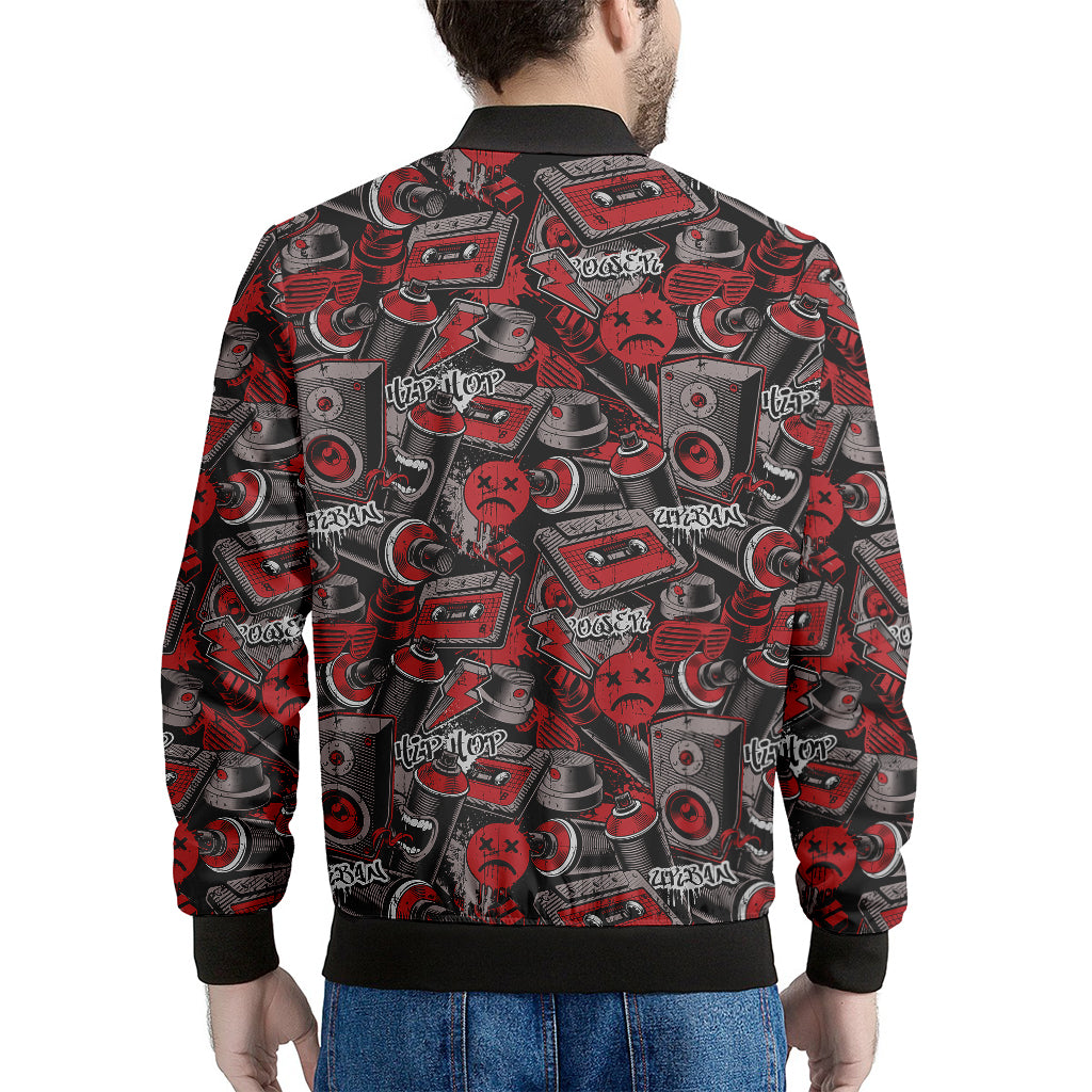 Grunge Graffiti Pattern Print Men's Bomber Jacket
