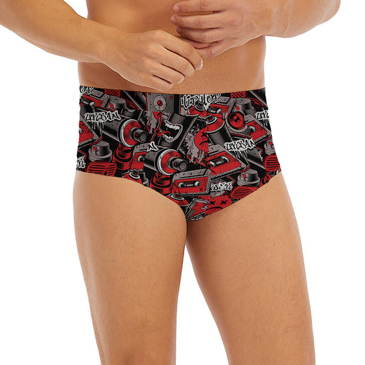 Grunge Graffiti Pattern Print Men's Briefs
