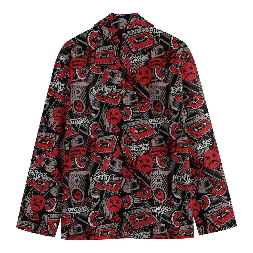 Grunge Graffiti Pattern Print Men's Cotton Blazer